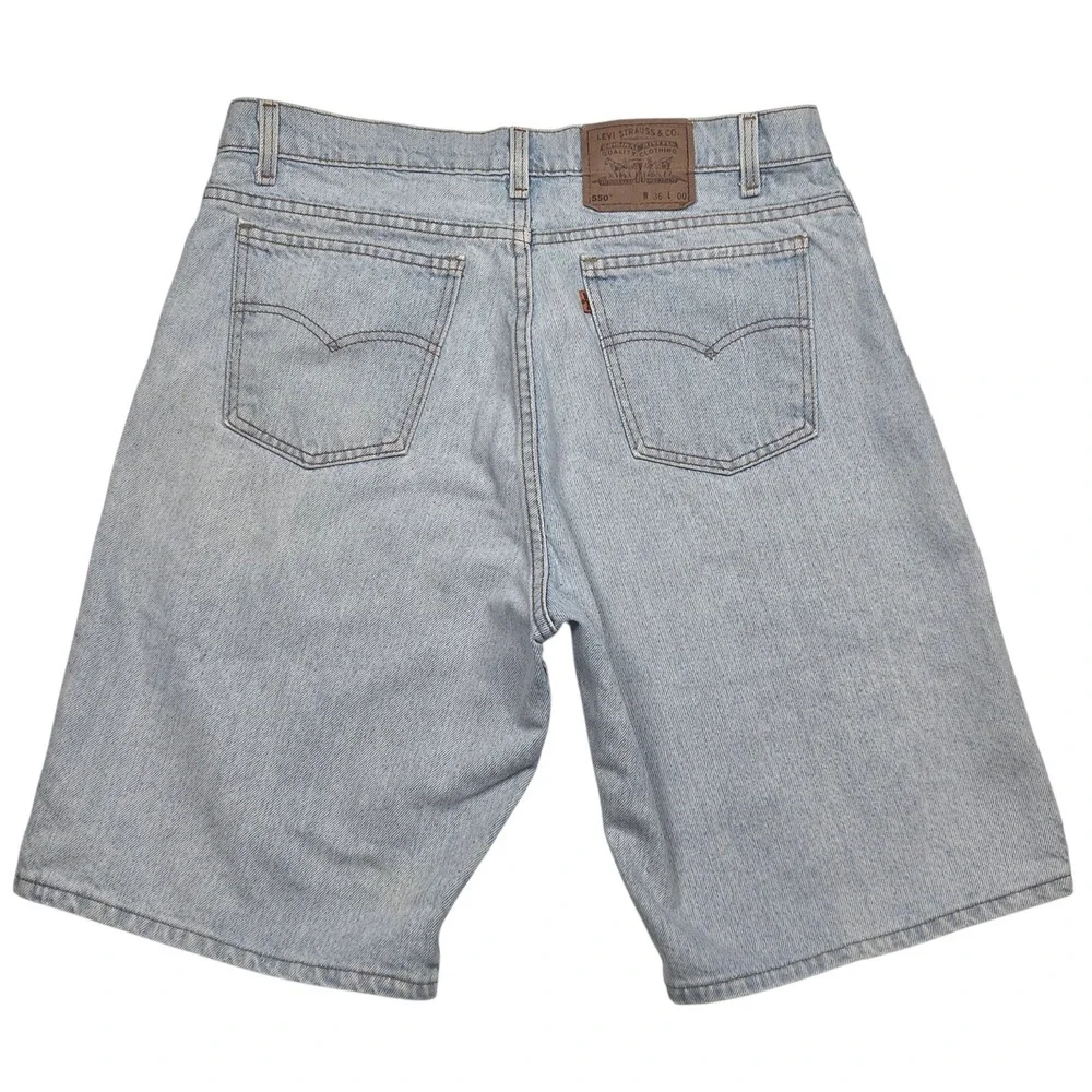 Vtg Levi's 90's Orange Tab 550‎  Denim Shorts Mens 36 Fits 34 Light 1993 Faded